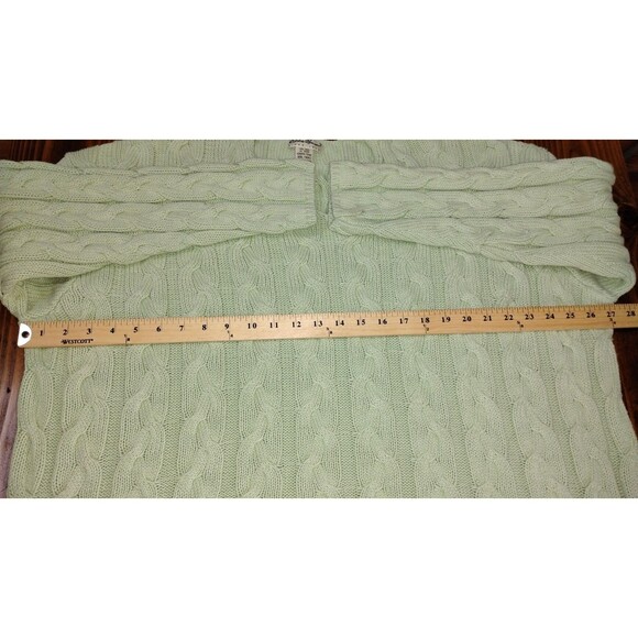 Vintage Eddie Bauer Drifter Sweater XXL Green Chunky Fisherman Cable Knit - Picture 6 of 8